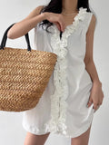 KYLETHOMASW  -  2025 3D Fungus Lace Vest Shirt Women Summer New Design Niche Loose Sleeveless Top Elegant Loose Tank