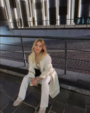 KYLETHOMASW  -  Coat Women Fashion Women's White Single-Breasted Trench AW British Woolen Long Coat