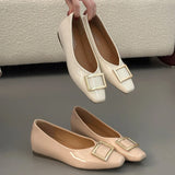 KYLETHOMASW  -  New Arrival Spring Autumn Elegant Women's Shoes Square Toe Shoes Women Comfortable Casual Retro Shallow Mouth Flat Shoes 120