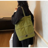 KYLETHOMASW  -  New Women Vintage Simple Backpacks Outdoor Travel Grunge Underarm Bags Y2k Aesthetic Cargo Solid Shoulder Handbags Trendy