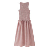 KYLETHOMASW  -  Summer Women O Neck Sleeveless Fit And Flare Long Plaid Dresses Casual Maxi Vestidos