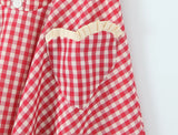 KYLETHOMASW  -  Sexy Red Plaid Print Halter Dress Women Slim Low Waist Spliced Khaki Wood ears Lining Swing Ball Gown Short Dresses Summer Robe