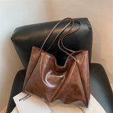 Kylethomasw Soft Leather Shoulder Bag for Women Retro Casual Portable Bucket Bag Tote Bag Women's Bag New Large-capacity