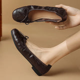 KYLETHOMASW  -  New Womens Shoes Exquisite Soft Leather Round Head High Heels for Woman Elegant French Casual Shoes Designer Shoes Zapatos Mujer