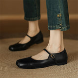 KYLETHOMASW  -  Womens Casual Flats Shoes Genuine Leather Mary Janle Shoes Moccasins Walking Lofers Shoes Females Retro Flats