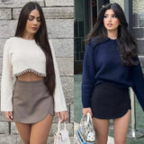 KYLETHOMASW  -  Black Mini Skirt Skort Women High Waist Skirts Brown Sexy Cute Summer Shorts For Woman Kawaii Wrap Skirt With Shorts Pink