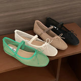 KYLETHOMASW  -  Female Mesh Breathable Ladies Mary Janes Flats Shoes 2025 New Fashion Butterfly-Knot Footwear Women Ballet Flats Dance Shoes