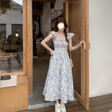 KYLETHOMASW  -  Style Women's Dress Summer New Gentle Strap Dress High Waist Cotton A-Line Skirt Short Sleeve Breeze Sleeve Dress