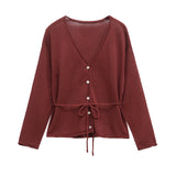 KYLETHOMASW  -  2025 Minimalist Angora Red Knitted Cardigan Jacket Women Coat Sunscreen Shirt Tops