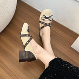 KYLETHOMASW  -  New Spring Vintage Thick Heel Women Mary Jane Shoes Concise Belt Buckle Shoes Female Elegant Party Dress Pumps