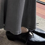 KYLETHOMASW  -  Women's Loafers Autumn Retro Pointed Toe Lace-Up Front Soft Sole Comfortable Block Heel Low Heel Small Leather Shoes