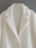 KYLETHOMASW  -  Coat Women Fashion Women's White Single-Breasted Trench AW British Woolen Long Coat