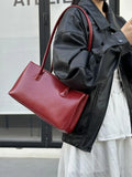 KYLETHOMASW  -  Korean Style Red Shoulder Bags Purse Women Versatile Pu Leather Y2k Handbag Ladies Large Capacity Underarm Bag