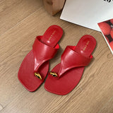 KYLETHOMASW  -  Luxury Summer Beach Female Slides Ladies Flats Slippers Shoes Fashion Metal Women Flats Slippers Shoes Sandals Flip flops