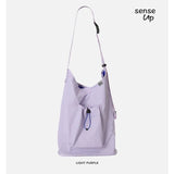 Kylethomasw 2024 Summer Brands Design Nylon Bag Crossbody Simple Lightweight Casual Drawstring Bucket Bag Preppy Style Lady Shoulder Bag