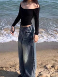 KYLETHOMASW  -  Y2k Vintage 90s Streetwear High Waist Wide Leg Pants American Retro Grunge Hip Hop Oversized Baggy Denim Pants 2024