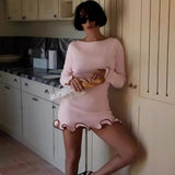 KYLETHOMASW  -  Women Elegant Knitted Dresses Long Sleeved Vestidos
