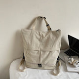 KYLETHOMASW  -  New Women Vintage Simple Backpacks Outdoor Travel Grunge Underarm Bags Y2k Aesthetic Cargo Solid Shoulder Handbags Trendy