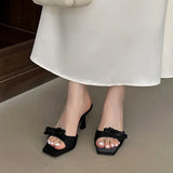 KYLETHOMASW  -  Fashion Butterfly-Knot Women High Heels Pumps Shoes New In Summer Spring Female Slip On Footwear Sexy Ladies Thin Heels Shoes