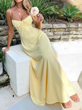 KYLETHOMASW  -  Women's Clothing Spring New Style Elegant Tie-Waist A-Line Solid Color Mid-Length Dress