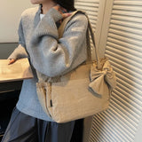 KYLETHOMASW  -  Lightweight Commuting Tote Bag Bow Versatile Shoulder Bags for College Students