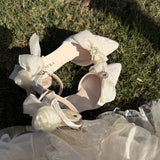 KYLETHOMASW  -  high heels for woman green purple wedding heels bow bridal heels designer shoes Lolita cosplay heels y2k heels rose