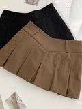 Kylethomasw  -  2000s Retro Women Irregular A-line High Waist Preppy Style Mini Skirts Solid Hot Girls Party Club Pleated Skirts Y2K Harajuku