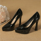 KYLETHOMASW  -  High Heels Women's Spring Autumn Waterproof Table High Heel Pumps Women's Pointed Toes Thin Heels Bridesmaid Work Shoes Women