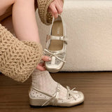 KYLETHOMASW  -  French-style Silver Polka Dot Mesh Mary Jane Shoes New Summer Hidden-heel Stunning Ballet Flats