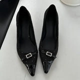 Kylethomasw Pointed Toe Low Heel Women Shoes Belt Buckle Elegant Office Thin High Heels Female Shallow Pumps Women Zapatos De Mujer