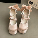 KYLETHOMASW  -  Night Club Platform Women Lolita Pumps Fashion Butterfly-knot High Heel Shoes New Spring Autumn Ladies Stripper Party Shoes