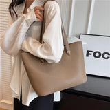 Kylethomasw Burminsa 3 Layers Large Tote Bags For Women Trend Designer Commuting Work Shoulder Bag PU Leather Shopper Ladies Handbags