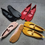 KYLETHOMASW  -  Fashion Split toe Faux suede Patchwork Women Tabi Ballet Flats Spring Autumn Mary Janes Walking Loafers Casual Girls Dance Shoes