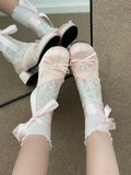 KYLETHOMASW  -  Women's Fashion Thick Bottom Heightening Sweet  Knot Single Shoes Summer New Style Versatile with Skirts Mary J...