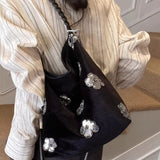 KYLETHOMASW  -  Korean Office Lady Patchwork Flower Shoulder Bags Fashion All Match Women's Handbags Casual Y2k Aesthetic Vintage Underarm Bag