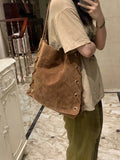 KYLETHOMASW  -  High-capacity Frosted Bandage Shoulder Bags Office Lady Vintage Simple Women Handbags Y2k Aesthetic Fashion Punk Underarm Bag