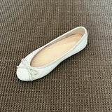 KYLETHOMASW  -  Women's Leather Bow Ballet Women's Flats and Loafers,Slip on Soft Chaussures Pour Femmes,Elegant Party Daily Office Ladies Shoes
