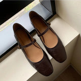 KYLETHOMASW  -  Small Leather Shoes Women's Spring Low-heeled Buckle Pumps Womens Square Head Two Wear Mary Jane Women's Shoes