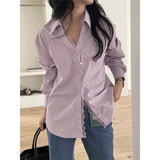 KYLETHOMASW  -  Elegant Korean Chic Spring New Niche Design Lace Stitching Loose Casual Long Sleeved Shirt Top Women