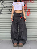 KYLETHOMASW  -  Slim Casual Loose Chicly Women Pants Ins American Retro Cargo Pants Female Blue Black High Waist Fashion Street Woman Pants