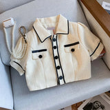 KYLETHOMASW  -  Casual Set Women's Summer Short-sleeved Jacket High Waist Wide Leg Shorts Two-piece Set Fashion Female Clothes
