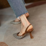 KYLETHOMASW  -  Pointed Toe Women's Sandals Elegant Slippers High Heels Shoes 2025 Summer Sexy Brand Slingback Shoes Dres Pumps Mujer De Slides
