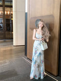 KYLETHOMASW  -  Temperament Dresses Women Sexy Floral Printed Fashion Sleeveless Slim Vintage Elegant Party Dress Elegant Ladies Backless
