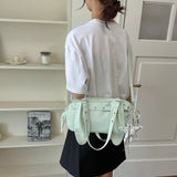 KYLETHOMASW  -  Women Small pu Leather Boston Shoulder Bag Y2K Daily Shopping Bags New Trend Female Fashion Handbags and Purses