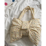 KYLETHOMASW  -  Sweet Polka Dot Bow Bag for Women New Korean Canvas Large Capacity Tote Rossbody Bags
