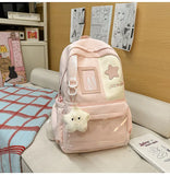 KYLETHOMASW  -  High-capacity Kawaii Students Women Backpacks Sweet Y2k Aesthetic Fashion Girls Star Schoolbags All Match Transparent Ita Bags