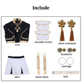 KYLETHOMASW  -  Black Golden Rumi Zoey Mira Cosplay , Costume Wig Women Suit Halloween Party Role Playing Outfit