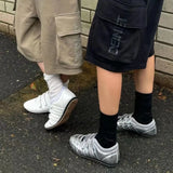 KYLETHOMASW  -  Women Shoes Soft Sole Comfortable Hollow White Shoes with Velcro Lightweight Mary Jane Flats Comfortable Loafers Shoes Fashion