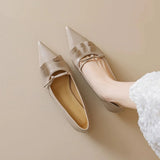 KYLETHOMASW  -  Summer New Wave Design Women's Flat Shoes Pointed Toe Shallow Slip-on Female Single Shoes Solid Color Versatile Ladies Footwear