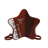 KYLETHOMASW  -  Creativity Star Accordion Pu Crossbody Backpack Women Y2k Piano Key Large Capacity Shoulder Bag Multi-purpose Fashion Handbag